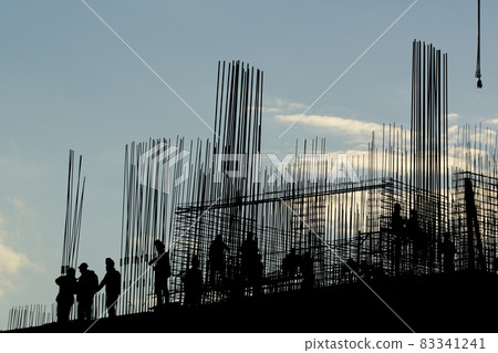 silhouette of construction worker 83341241