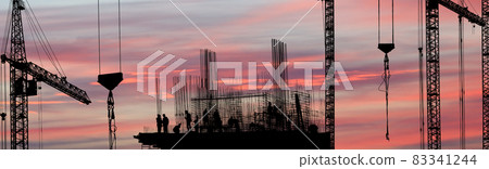 silhouette of construction worker 83341244