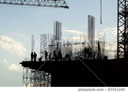 silhouette of construction worker 83341245