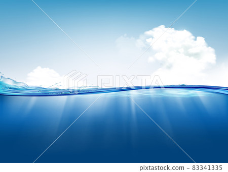 Sea water surface. Natural landscape with sky and clouds. 83341335