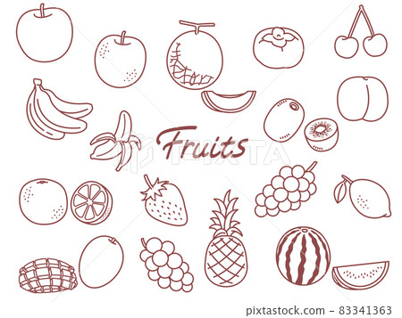 Fruit fruit line drawing set illustration Fruit fruit line drawing set illustration 83341363