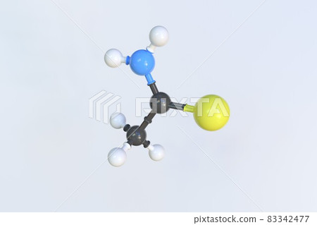Thioacetamide molecule, scientific molecular model, looping 3d animation 83342477