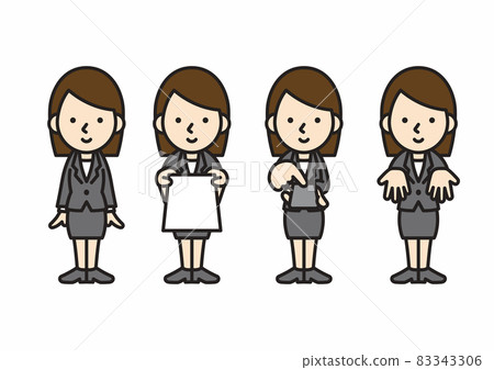 Working person, female office worker, suit, businessman 83343306