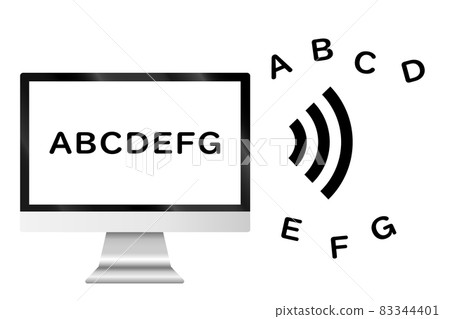 A personal computer that automatically reads out characters. Automatic voice reading. 83344401