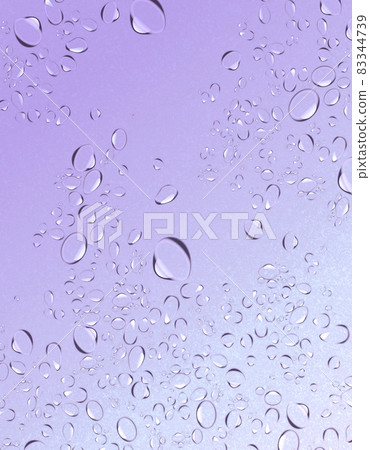 Background material: A collection of water droplets, purple 83344739