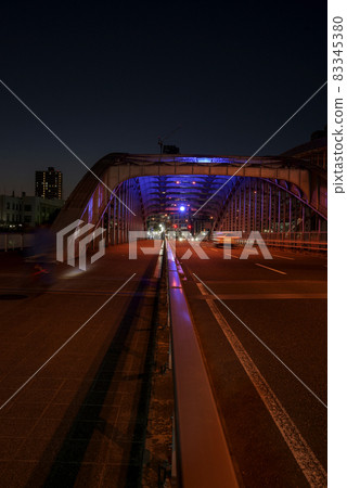 Sakuranomiya Bridge, commonly known as Ginbashi, illuminated in Osaka 83345380