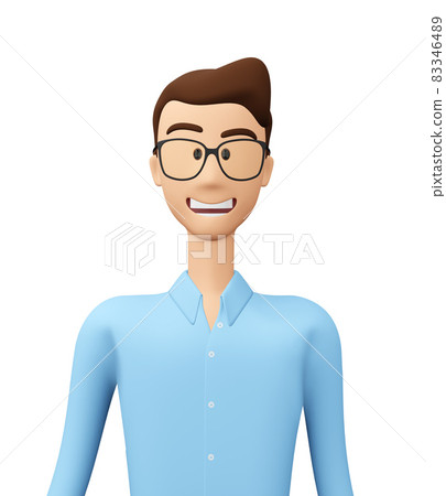 Business illustration 3D rendering man character. Cartoon businessman isolated on white. Business illustration 3D rendering man character. Cartoon businessman isolated on white. 83346489