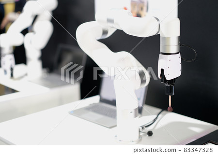 3d printer in the office close-up, exhibition of robotics 3d printer in the office close-up, exhibition of robotics 83347328