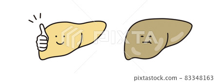 Simple illustration: Healthy liver and fatty liver 83348163