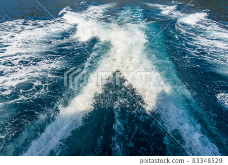 Close-up of the Wake of a Speedboat or Ship - Water 83348529
