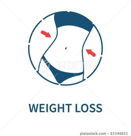 Slim waistline icon for weight loss concept 83348831