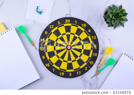 Target and goal concept with darts and arrows Target and goal concept with darts and arrows 83348978