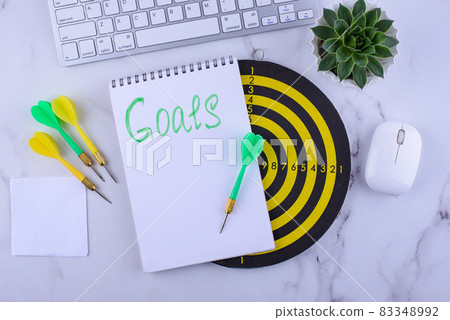 Target and goal concept with darts and arrows Target and goal concept with darts and arrows 83348992