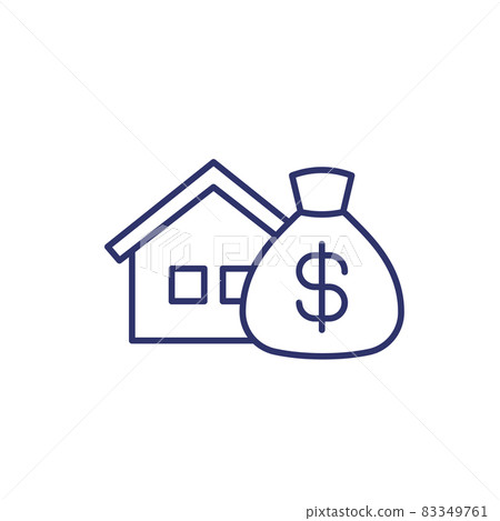house and money line icon on white 83349761