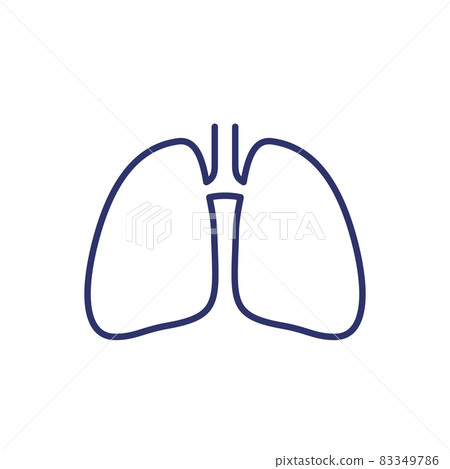 lungs outline icon on white lungs outline icon on white 83349786