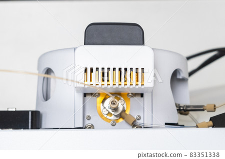 Close up the ion source of the mass spectrometer. Maintenance of mass detector. LC MS analysis in chemical or clinical laboratory Close up the ion source of the mass spectrometer. Maintenance of mass detector. LC MS analysis in chemical or clinical laboratory 83351338