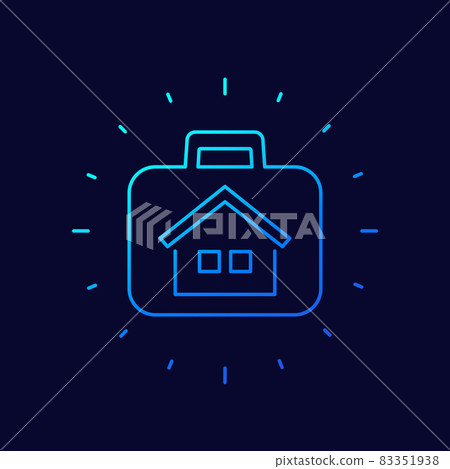 real estate portfolio line vector icon 83351938