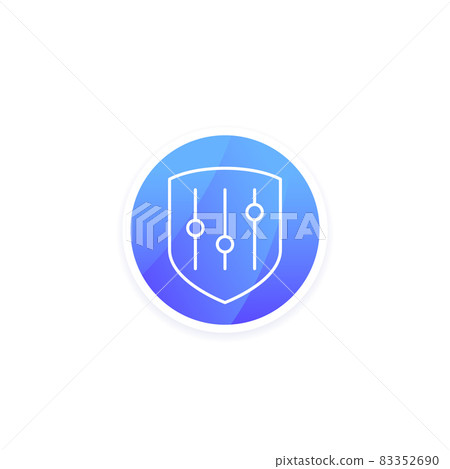 security settings line icon for apps, vector 83352690