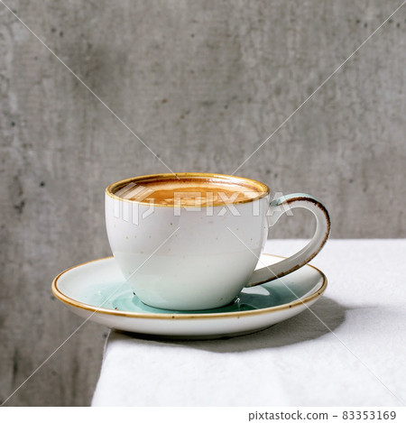 Black coffee espresso with foam in white ceramic cup Black coffee espresso with foam in white ceramic cup 83353169