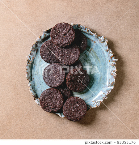 Homemade dark chocolate salted brownies cookies with salt Homemade dark chocolate salted brownies cookies with salt 83353176