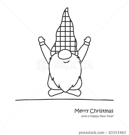 cute christmas dwarf cartoon for coloring book 83353463