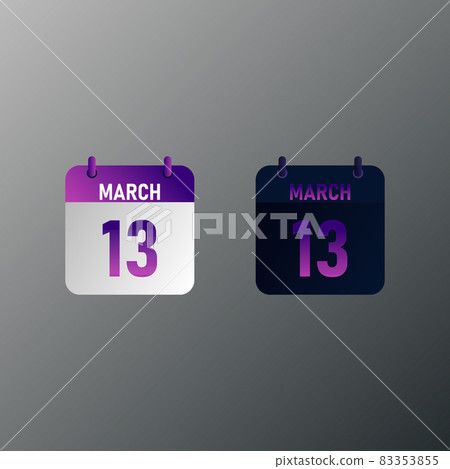 March daily calendar icon in flat design style.  83353855