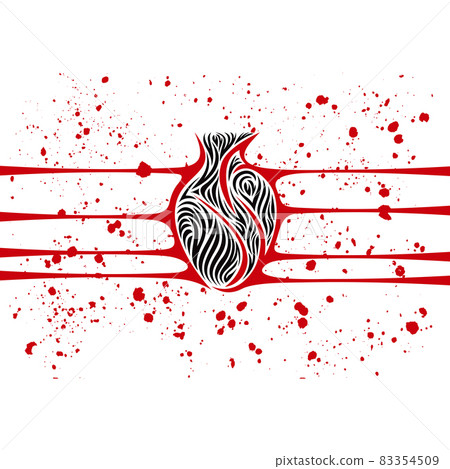Heart with taut veins Heart with taut veins 83354509
