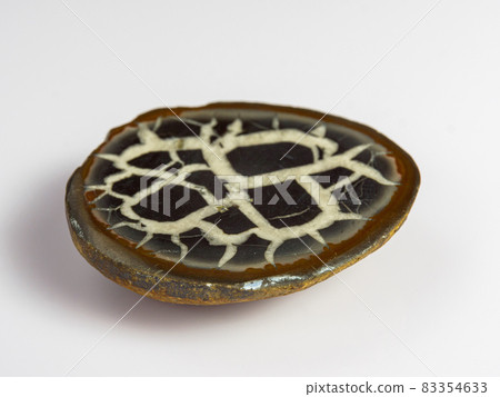 Septaria on a white background. Turtle stone. Dragonstone. 83354633
