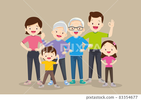 strong family healthy with exercise 83354677