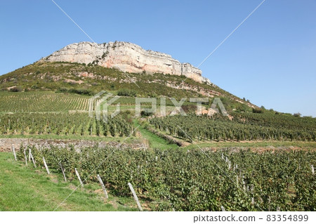 Rock of Vergisson in Burgundy, France Rock of Vergisson in Burgundy, France 83354899