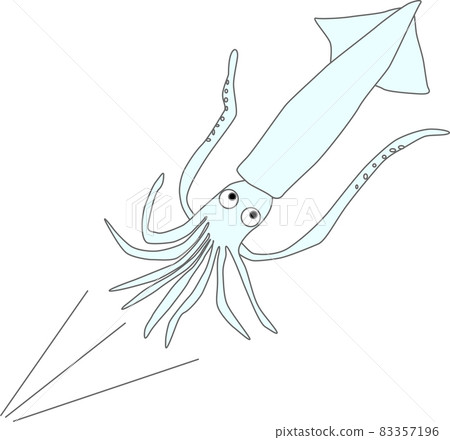 Departure of cute squid Departure of cute squid 83357196