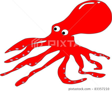紅章魚插畫素材 83357210