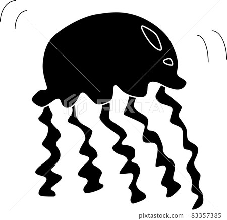 Floating jellyfish silhouette material Floating jellyfish silhouette material 83357385