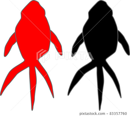 黑色和紅色的簡單金魚 黑色和紅色的簡單金魚 83357760