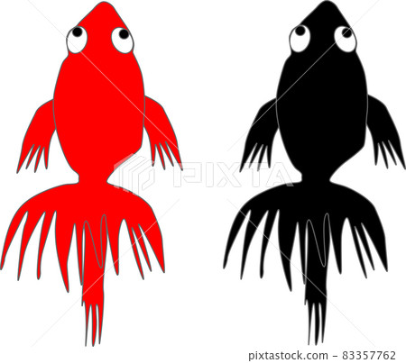 在紅色和黑色的插圖金魚 在紅色和黑色的插圖金魚 83357762