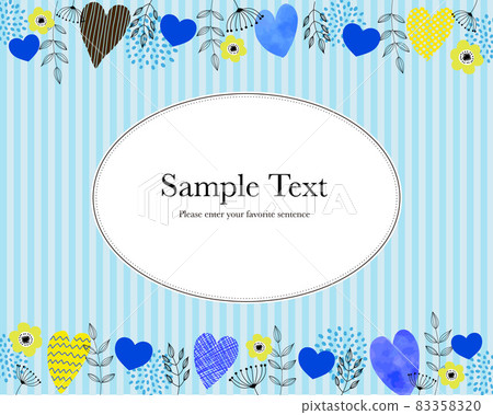 Scandinavian style watercolor heart with white day frame label Scandinavian style watercolor heart with white day frame label 83358320