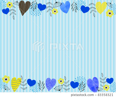 Scandinavian style watercolor heart white day frame Scandinavian style watercolor heart white day frame 83358321