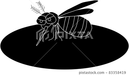 Silhouette of a blood-sucking mosquito Silhouette of a blood-sucking mosquito 83358419
