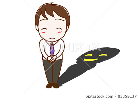 (Black human, shadow) A man who smiles but does not know what he thinks in his heart 83359137