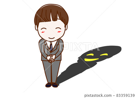 (Black human, shadow) A male student who does not know what he thinks in his heart even if he smiles 83359139