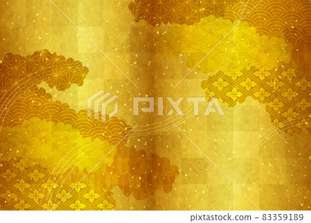 Japanese pattern New Year's card gold background Japanese pattern New Year's card gold background 83359189