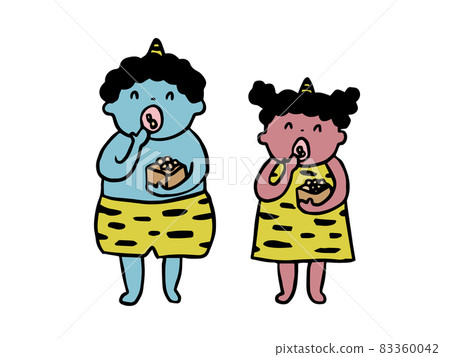 Demon children eating beans Demon children eating beans 83360042
