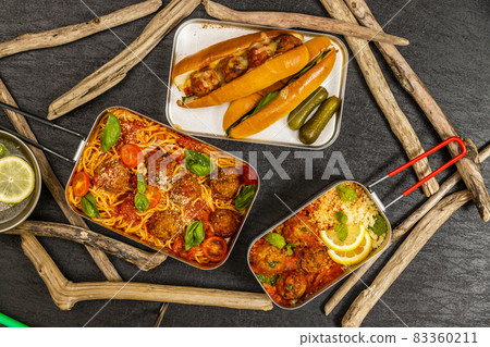 Camping food Western style camping food outdoors Camping food Western style camping food outdoors 83360211
