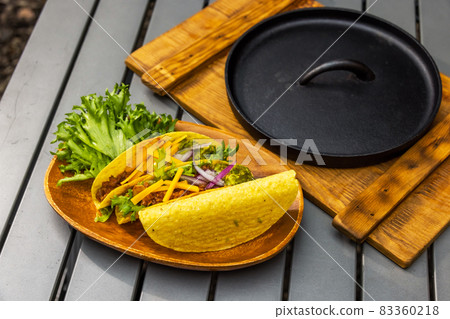 Camping food Western style camping food outdoors 83360218