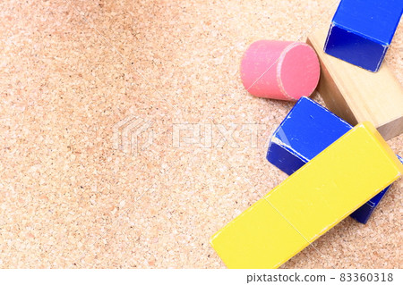 Colorful building blocks-on the cork board Colorful building blocks-on the cork board 83360318