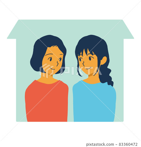 住在同一所房子裡的同性夫婦的插圖 住在同一所房子裡的同性夫婦的插圖 83360472
