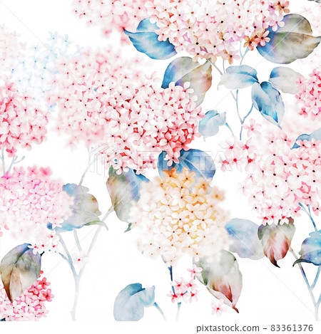 Beautiful watercolor hydrangea bouquet... - Stock Illustration ...