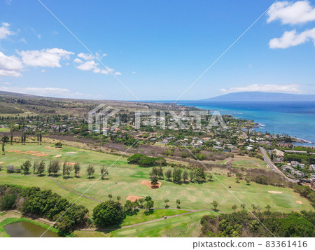 Aerial view of Kapalua coast in Maui, Hawaii 83361416