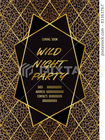 Luxury Wild Party Invitation Card with Leopard Print 83363767