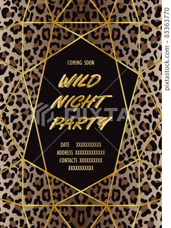 Luxury Wild Party Invitation Card with Leopard Print 83363770